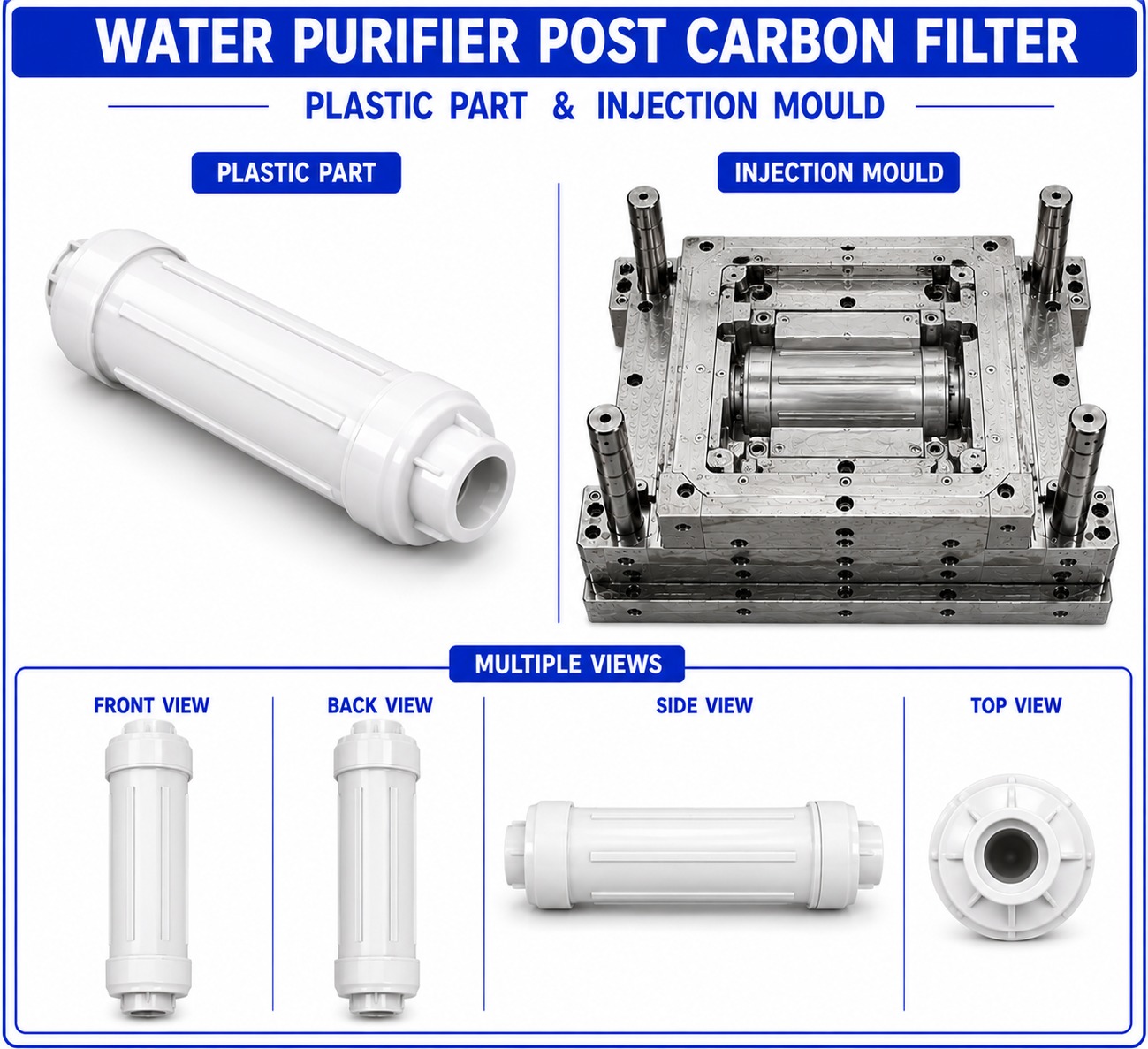 Water Purifier Plastic Post Carbon Filter